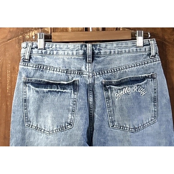 Women's Hello Kitty x Forever 21 Straight Jeans Distressed Rhinestones Nice 29 - Picture 5 of 9